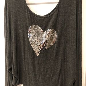 Gray  hearts sweater